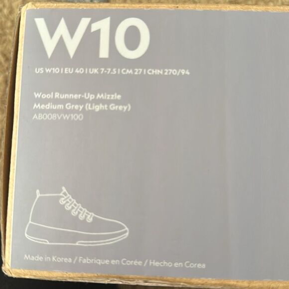 Allbirds | Womens Wool Runner-Up Mizzle Light Gray High Top Lace Up Sneakers 10 - Picture 6 of 6